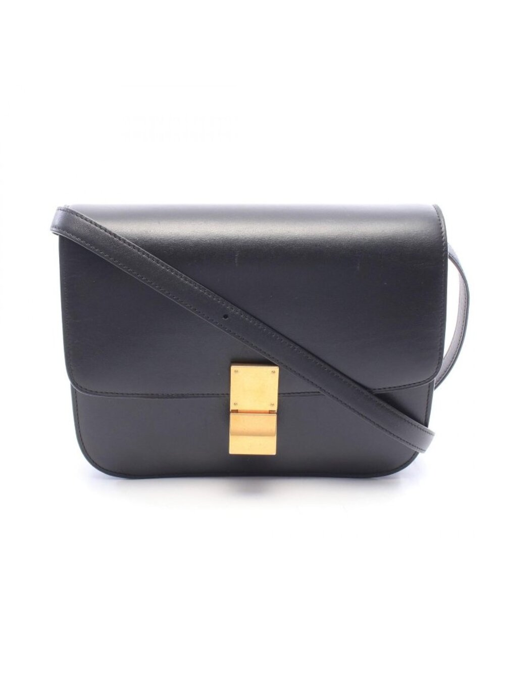 Celine Shoulder Bag Classic Box Black Leather